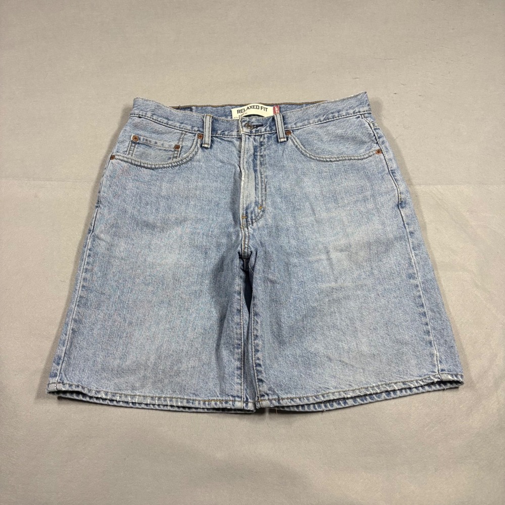 Levis 550 Relaxed Fit Denim Shorts Mens 34 Light Wash Blue Cotton Jean Shorts